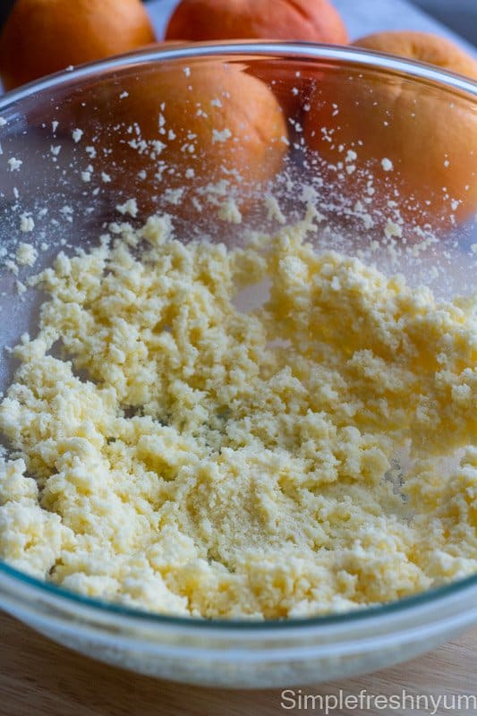 Creaming Sugar and Butter in a glass mixing bowl